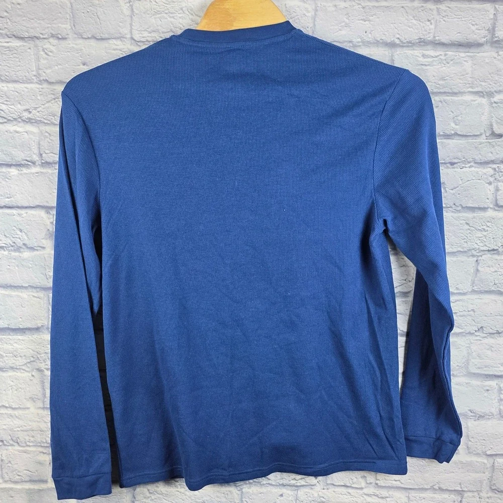 Psycho Bunny Men Blue Waffle Knit Long Sleeve Thermal Shirt Logo Size XL - Picture 3 of 6